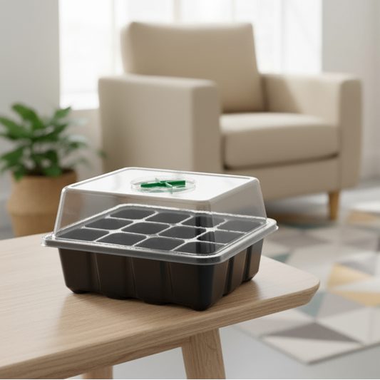 Mini Serre de Semis 12 Cavités avec Couvercle et Ventilation - Idéale pour vos semis
