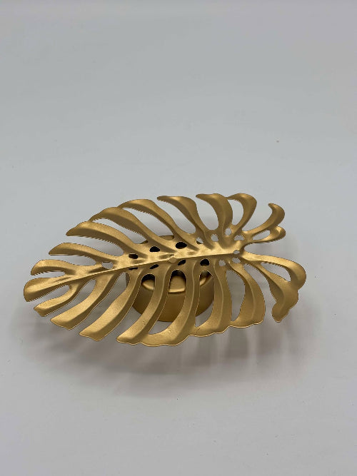 Porte bougie or monstera