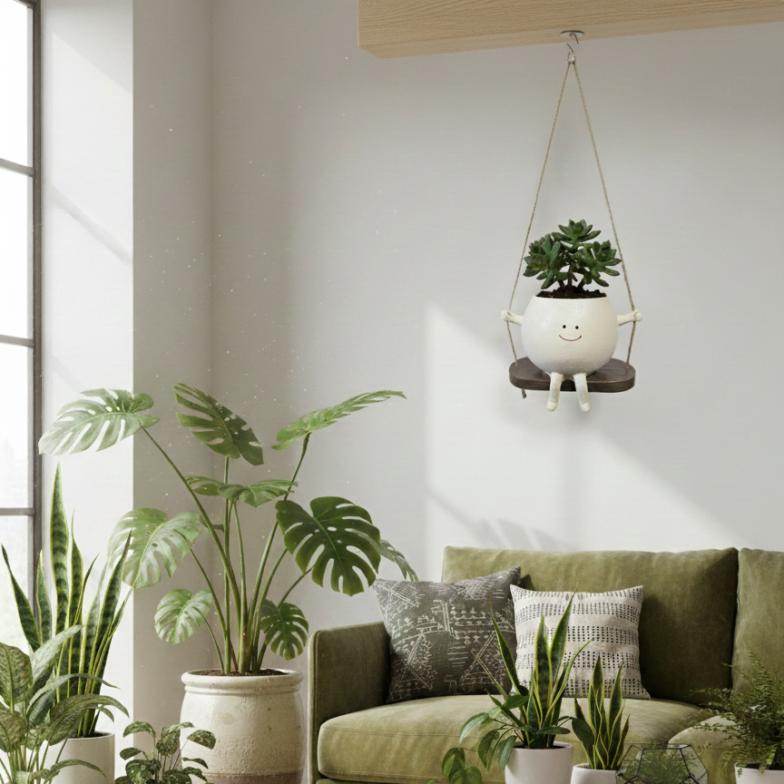 Pot de fleur petit personnage