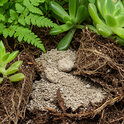 terre de diatomée et plantes 