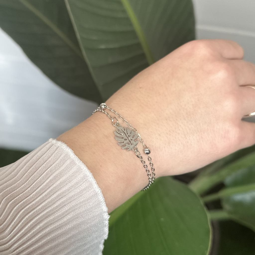 Bracelet feuille de Monstera