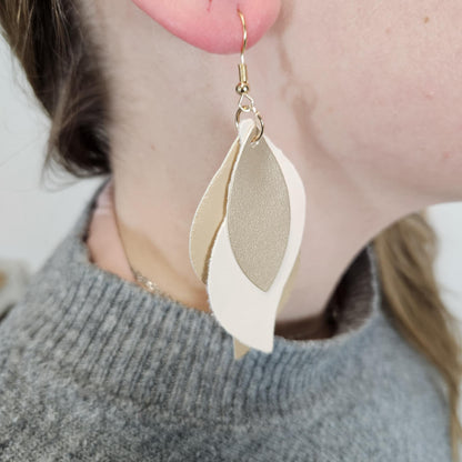 Boucles d’oreilles feuille imitation cuir