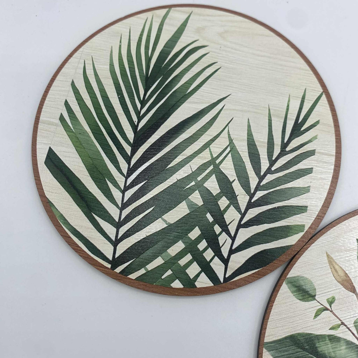 Sous-verres en bois décoratifs | Collection Feuilles tropicales