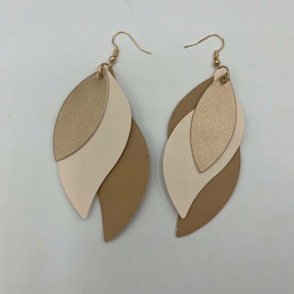 Boucles d’oreilles feuille imitation cuir