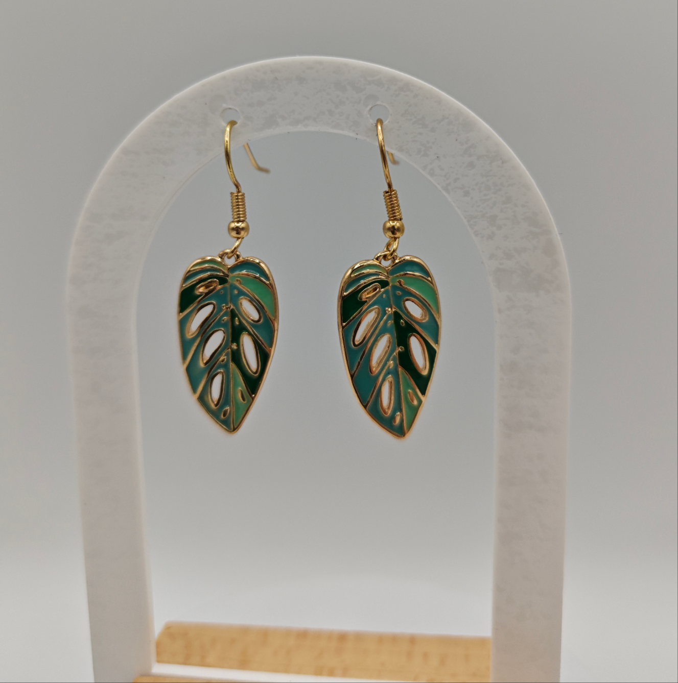 Boucles d'oreilles "feuille tropicale"