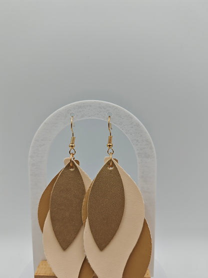 Boucles d’oreilles feuille imitation cuir