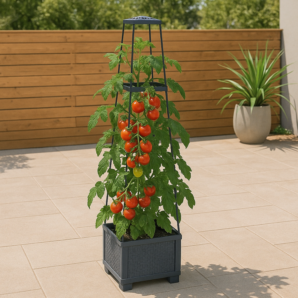 Support de Plantes en Treillis + Plant de Tomates - Idéal Terrasse & Balcon