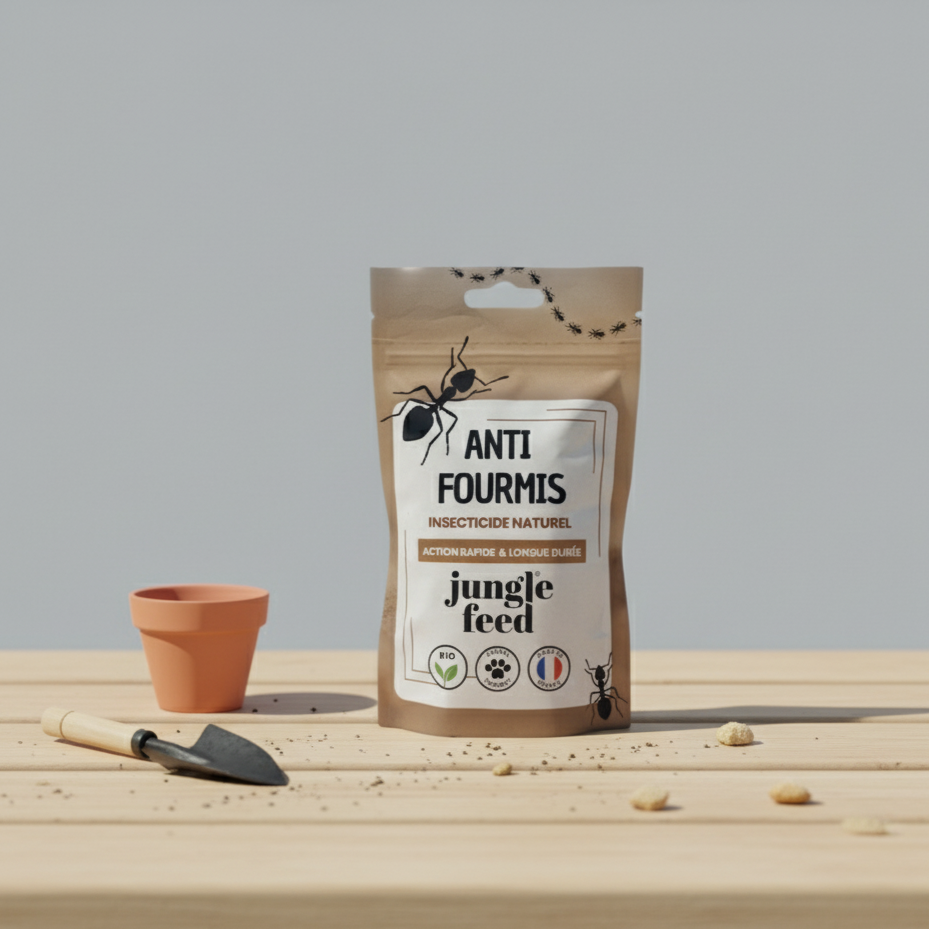 Sachet contenant un anti-fourmis, solution naturelle et efficace pour se débarrasser des fourmis à l'intérieur et à l'extérieur de la maison.