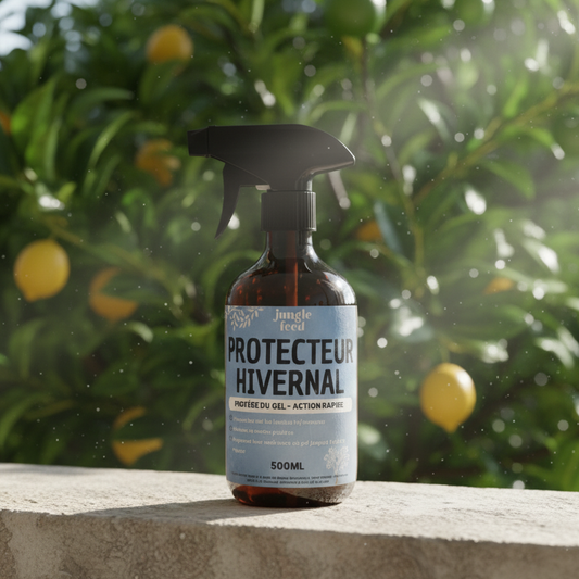 Spray protecteur hivernal 500 ml Jungle Feed – anti-gel naturel pour plantes, augmente la résistance au froid jusqu'à +3°C, formule à base de plantes fermentées, fabriqué en Ardèche.