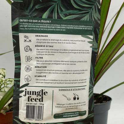 Zoom sur l'etiquette verso de la zeolite pure